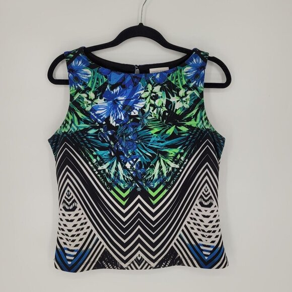 Bisou bisou womens Medium set of 3 Multicolor sleeveless scuba tops - Picture 12 of 12